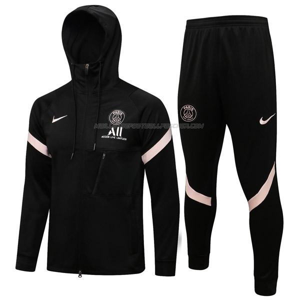 veste survêtement à capuche paris saint-germain noir 2021-22